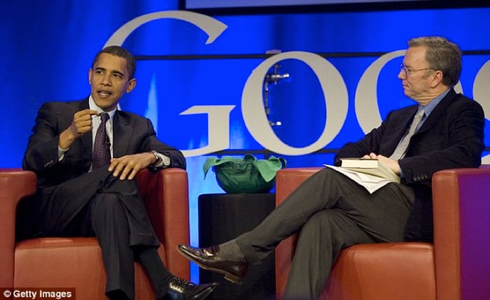 Барак Обама и Эрик Шмидт. Фото: Getty Images
