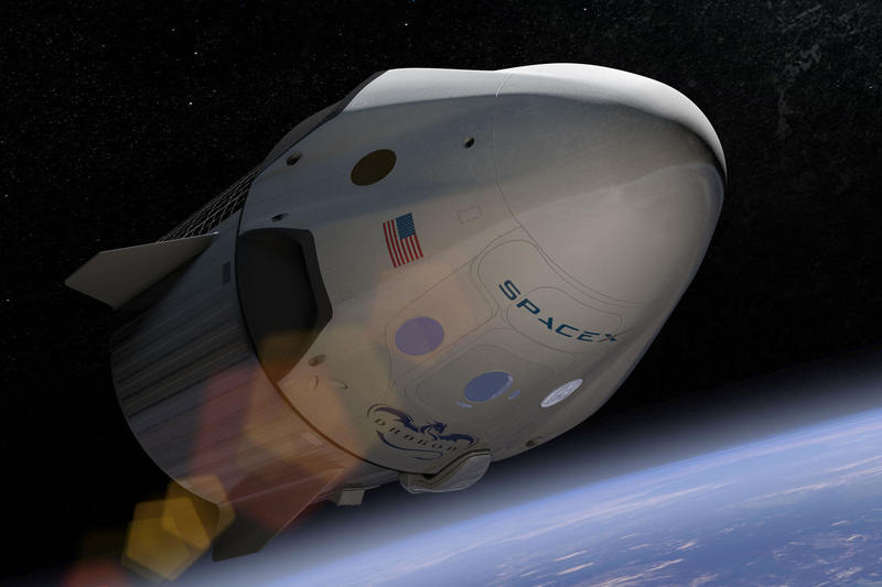 Космический корабль Dragon. Иллюстрация: SpaceX