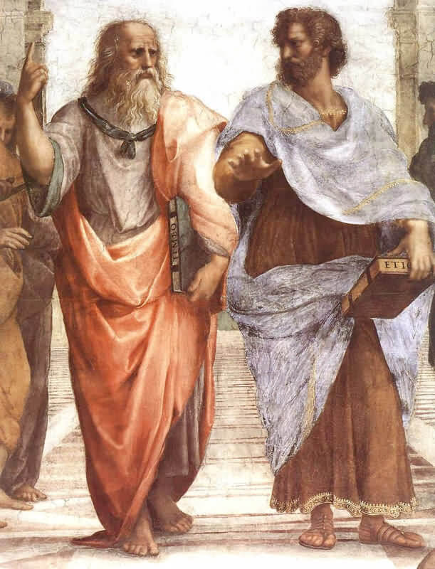 Платон и Аристотель. Фрагмент картины Рафаэля