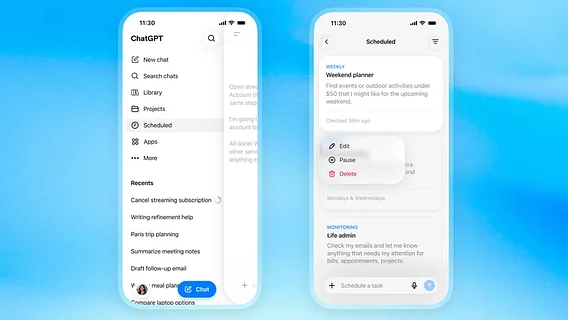 В ChatGPT появился центр планирования задач