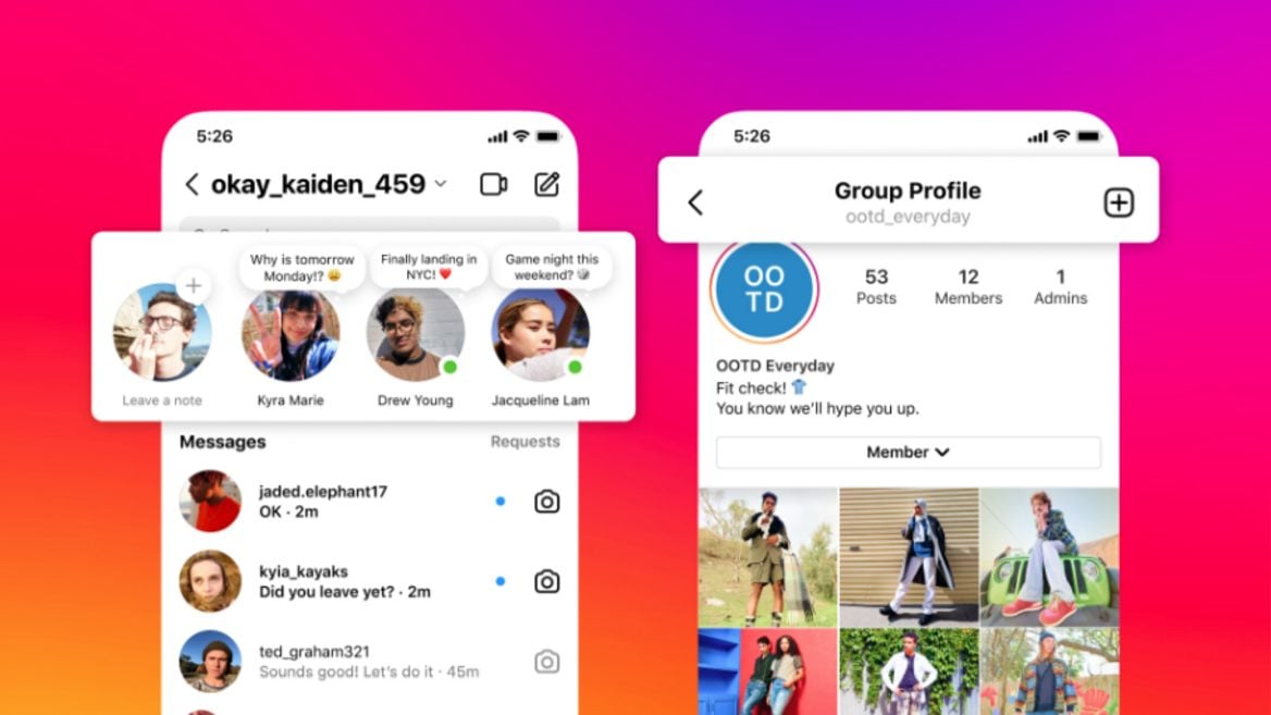 Instagram добавил в приложение снимки как у BeReal заметки-«статусы» и групповые профили