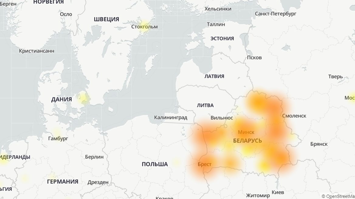 Карта сбоев ютуб