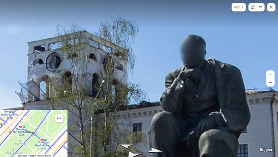 Как на Яндекс-Панорамах замазали лица у минских памятников 