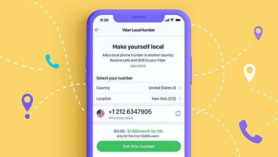 Viber запустил новый сервис «Местный номер Viber» 