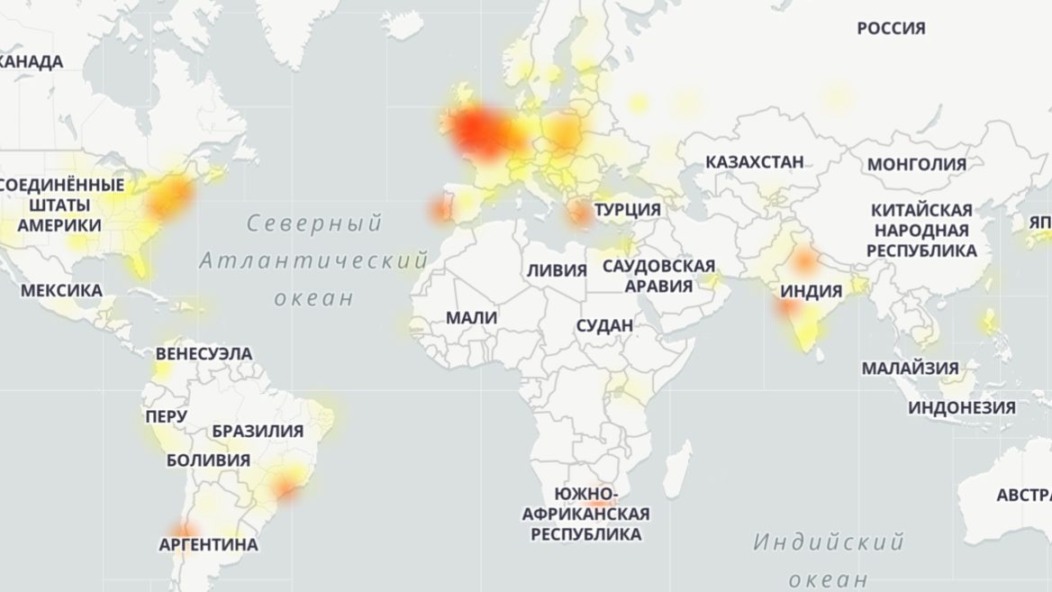 Карта сбоев интернета