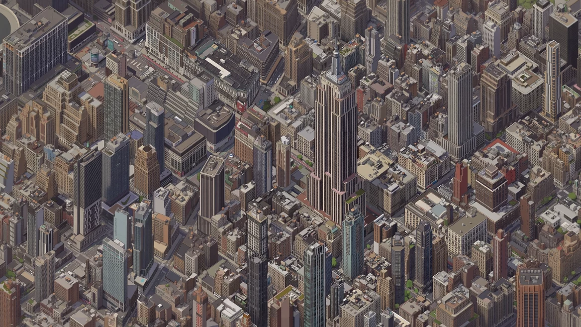 Разработчик из Google создал интерактивную карту Нью-Йорка в стиле SimCity