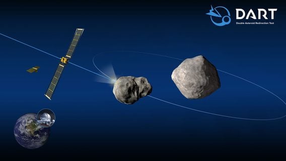 NASA показало столкновение зонда-камикадзе DART с астеоридом