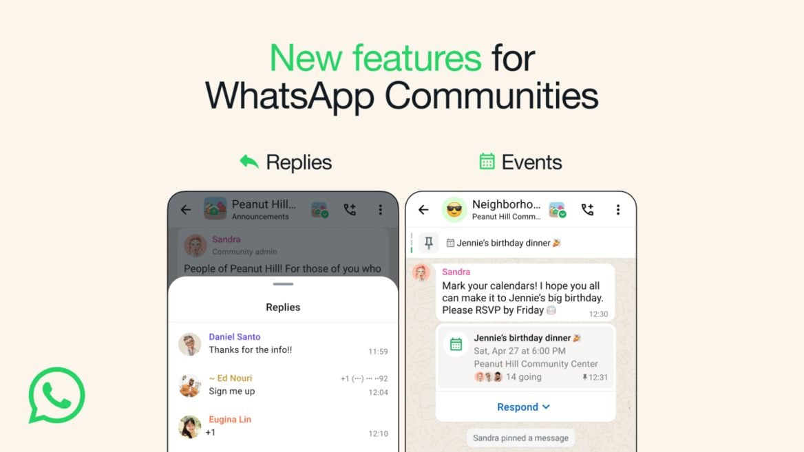 Користувачі WhatsApp тепер можуть створювати події в групах