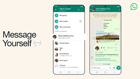WhatsApp запустила функцию отправки сообщений самой себе