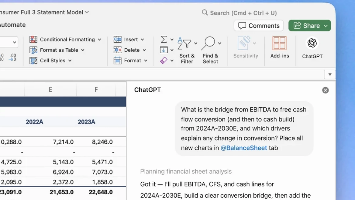 OpenAI выпустила расширения ChatGPT для Excel и «Google Таблиц» доступны всем