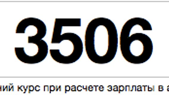 Средний курс при выплате зарплаты в апреле составил 3506 рублей за доллар 