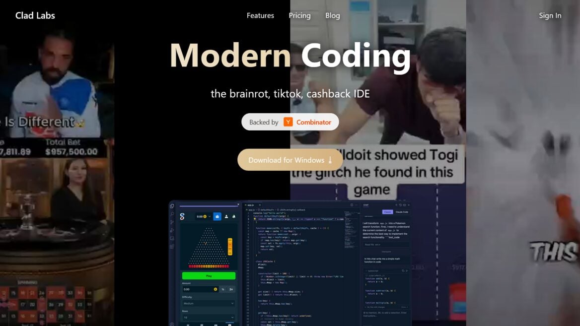 Появился вайбкодинговый «брейнрот»-редактор с TikTok Tinder и гемблингом для вашей продуктивности — пользователи подумали что это шутка