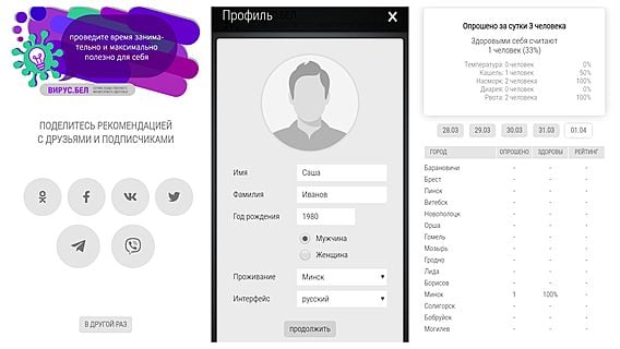 Появилось приложение, которое мониторит самочувствие белорусов