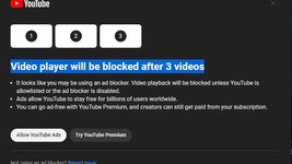 Youtube угрожает блокировкой просмотра за использование блокировщиков рекламы