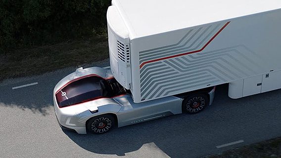 Volvo показала самоуправляемый электрический грузовик без кабины 