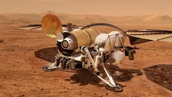 NASA показало, как будет забирать образцы марсианского грунта на Землю
