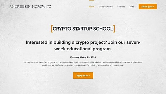 Andreessen Horowitz запустил бесплатную школу криптостартапов 
