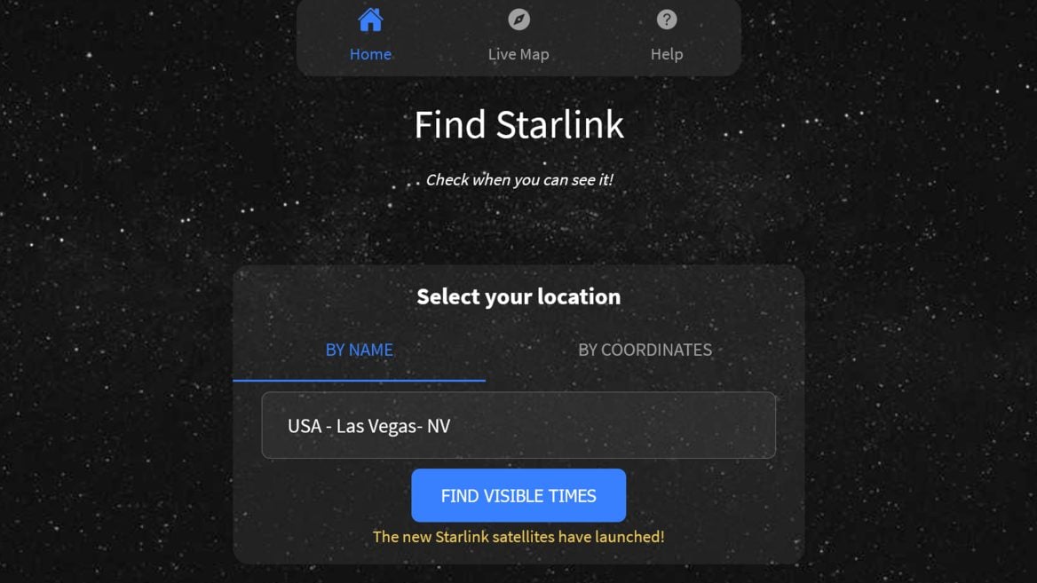 Фанат SpaceX сделал сайт чтобы отслеживать спутники Starlink. Можно посмотреть когда будут пролетать новые партии над локацией