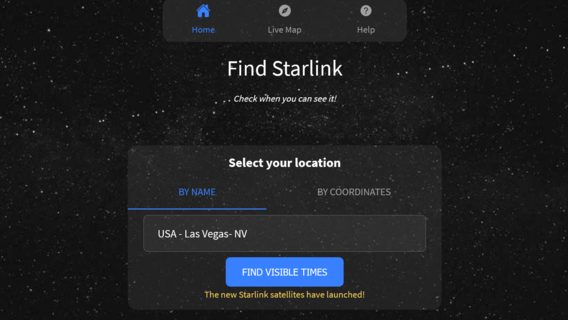 Фанат SpaceX сделал сайт, чтобы отслеживать спутники Starlink. Можно посмотреть, когда будут пролетать новые партии над локацией