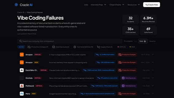 Появилась «доска позора» для вайбкодинговых факапов